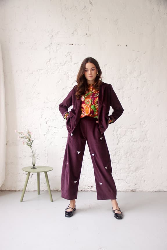 Pantalon Maille Baggy Turquoise Roller
